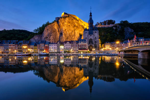 istock Night view of Dinant town, Belgium 1391413501