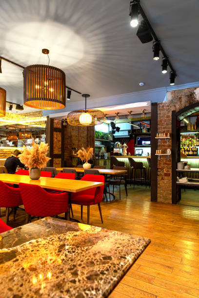 istock Interior of a modern cozy italian restaurant 1391418714