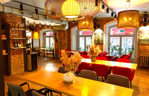 istock Interior of a modern cozy italian restaurant 1391420890
