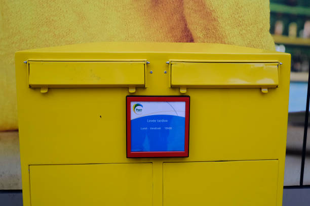 A post box  in street of Luxembourg in Aprli 6, 2022.