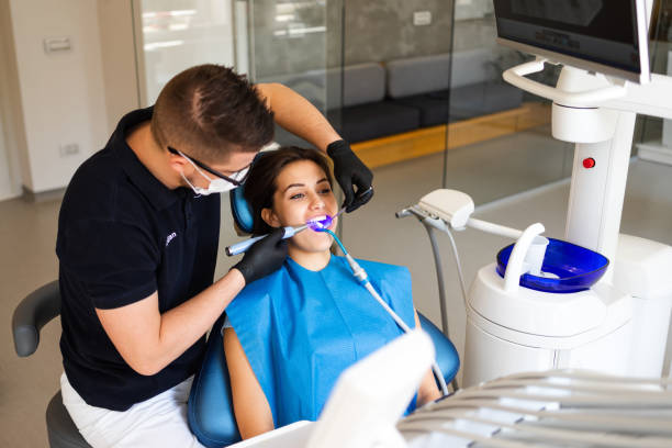 istock Dental treatment with UV lamp 1391427458