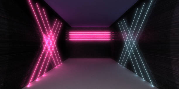 istock 3D abstract background with neon lights. neon tunnel  .space construction . .3d illustration 1391431560