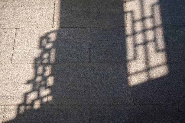 Chinese art shadow on marble floor
