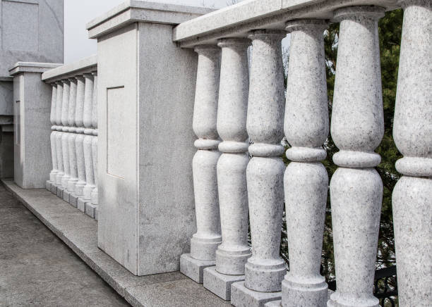 istock Balustrade from gray granite. Elements of city architecture. Classic architecture 1391434591