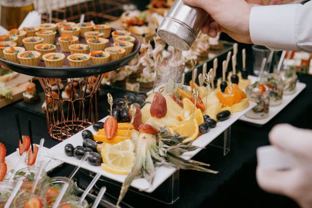 istock Delicacies and snacks at the buffet or banquet. Catering. 1391436889