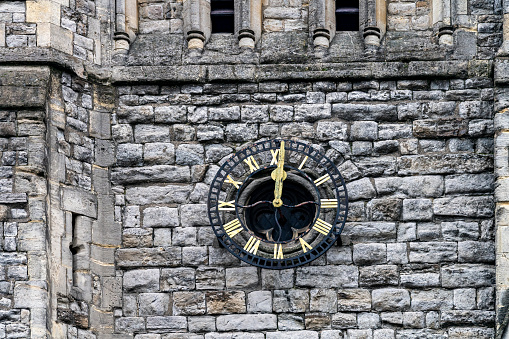 A rooftop clock tower on a building in Kirkcaldy