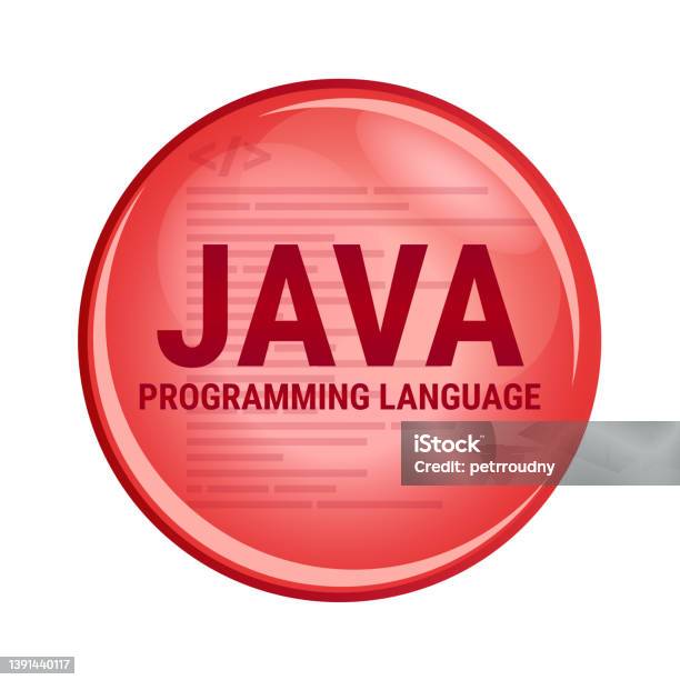 Ikon Merah Vektor Tombol Atau Simbol Bahasa Pemrograman Java Berbasis ...