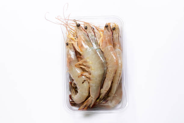 istock Fresh banana shrimp (Penaeus merguiensis) isolated on white background. 1391440610