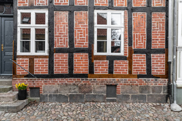 Traditional wood and brick wall in Denmark