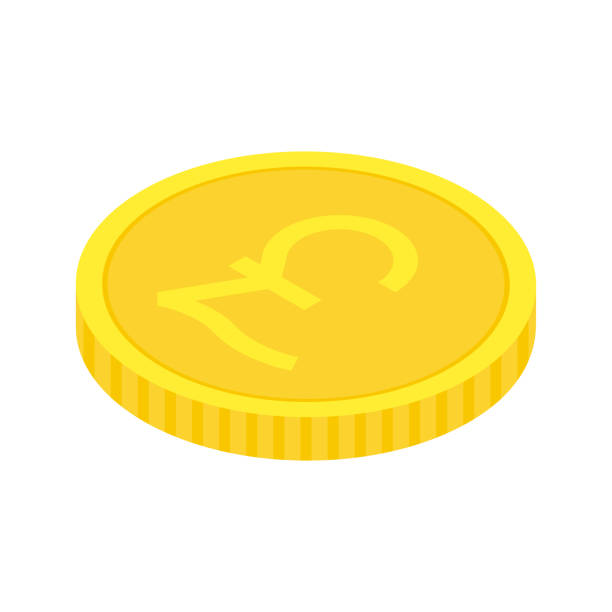 ilustraciones, imágenes clip art, dibujos animados e iconos de stock de moneda esterlina de libra esterlina de oro. - pound symbol illustrations