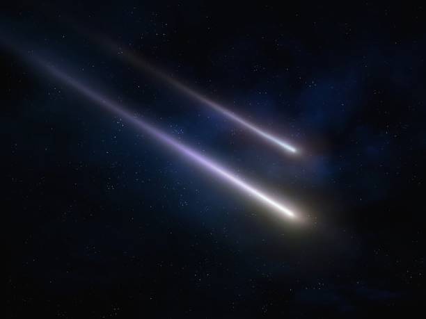 istock Meteor glowing trail. A meteorite burns in the night sky. 1391452184