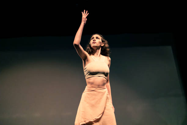Young girl dancing Contemporary Dance on stage