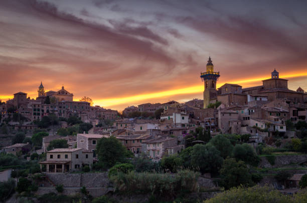 istock Sunset in Valldemosa village in Mallorca (Spain) 1391456750