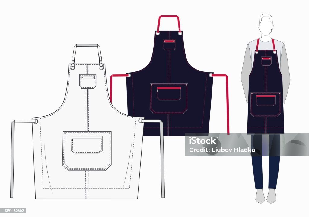 Đồng Phục Thiết Kế Tạp Dề Thời Trang Mẫu Phẳng Mẫu Vector Mẫu ...