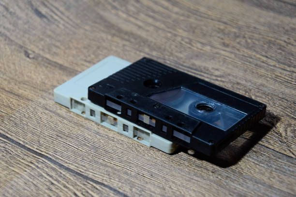istock Audio cassette. Retro music medium, compact cassette tape recorder. 1391462606