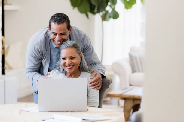 istock Grandparents have a video call 1391464003