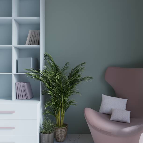 istock 3D Rendering scene in pastel colors for mockup 's on white frame. Trend colors interior 2022// 1391464046