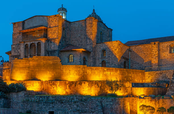 Qorikancha Sun Temple night, Cusco, Peru