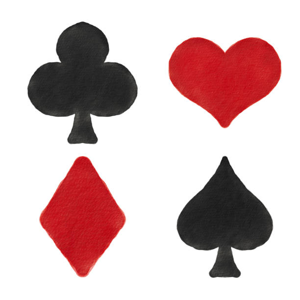 istock Watercolor collection of playing card symbols on white background 1391478747