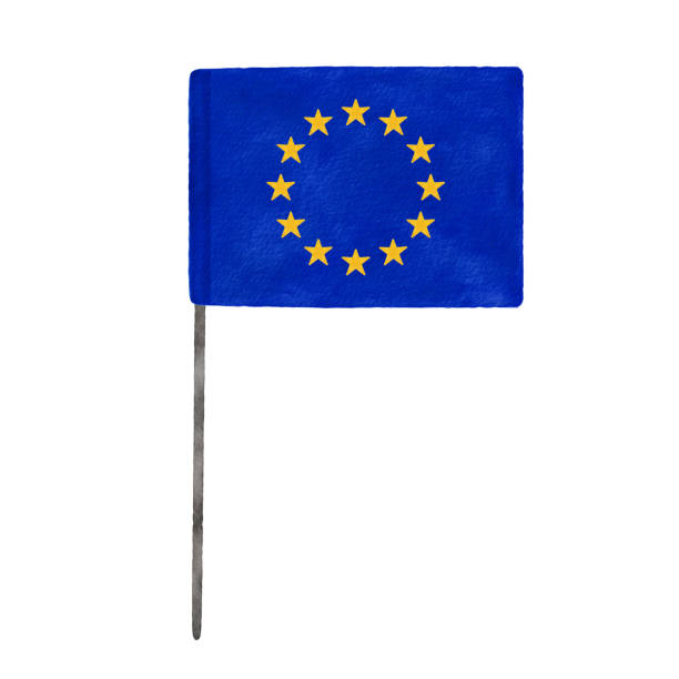 istock Watercolor European Union flag isolated on white background 1391479027