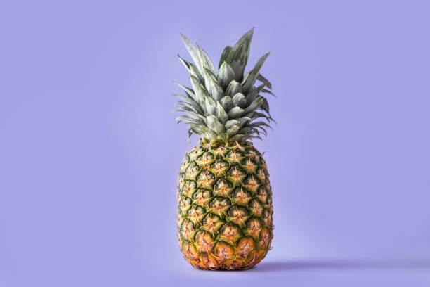 istock Whole pineapple on the purple background 1391481793