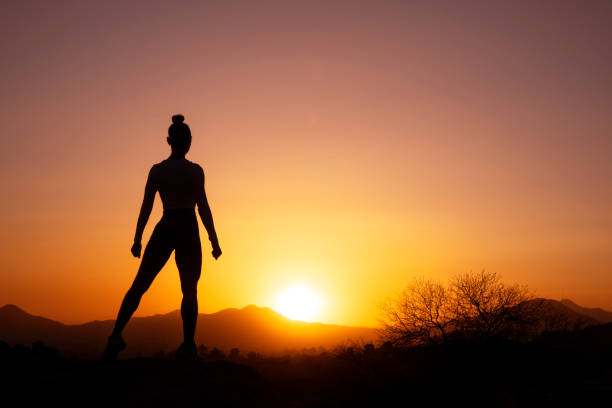 Free Stock Photo of Woman Silhouette Standing in Front of Sunset ...