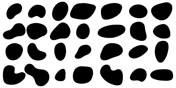 Random blotch, inkblot. Organic blob, blot. Random blob organic geometric round pattern isolated on white background. vector illustration.