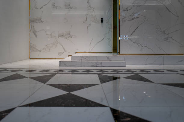 Octagram Eight Point Star Marble Stone Floor Tiles