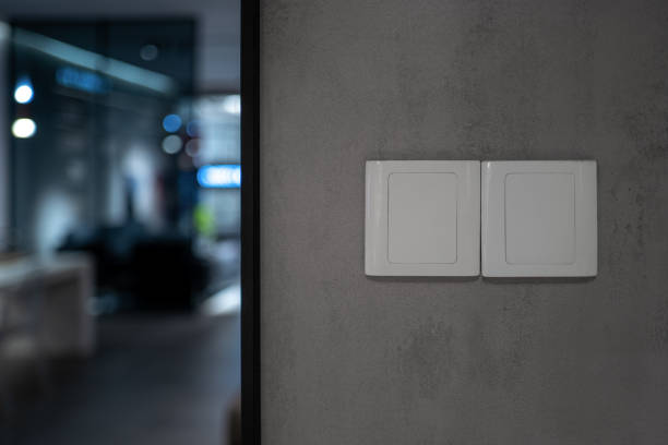 istock Two white switches on the wall 1391500845