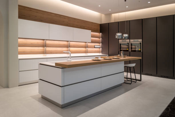 istock Simple open kitchen and restaurant in modern home 1391502148