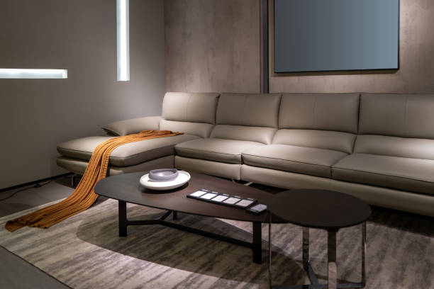 istock Table and sofa with simple style in living room in modern home 1391502196
