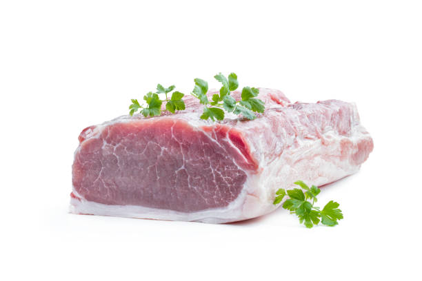 istock Raw pork meat isolated on white background 1391510786