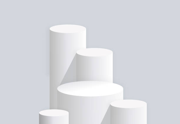 istock Modern white 3D realistic podium for your product showcase. Vector illustration. 1391514454