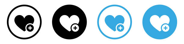 ilustraciones, imágenes clip art, dibujos animados e iconos de stock de agregar al icono favorito icono corazón más icono - guardar símbolo de marcador de icono - wish list