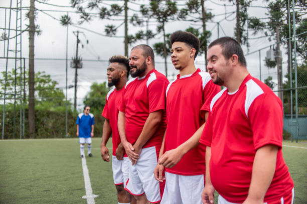 istock Team getting ready for free kick 1391525750