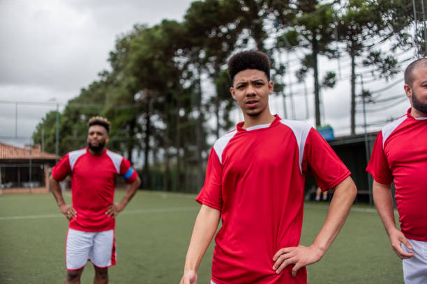 Players sad with the opponent's goal scored.
