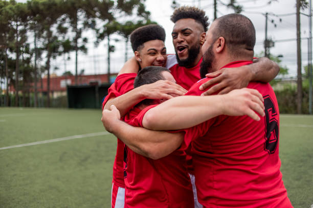 istock Players celebrating a goal 1391525798