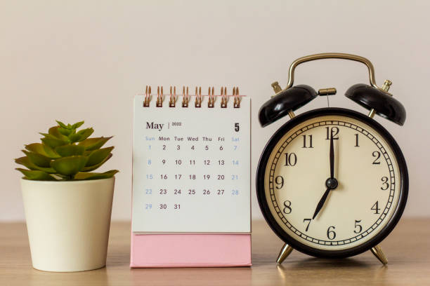 istock Desktop mini calendar for May 2022.Calendar for planning on the desktop. 1391537000