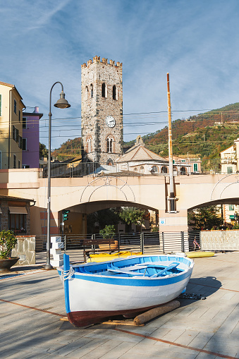 Monterosso al Mare, Liguria, Italy: The largest of the five centuries-old seaside villages of the Cinque Terre in the province of La Spezia, on the Italian Riviera of the Ligurian Sea, Tyrrhenian Sea.