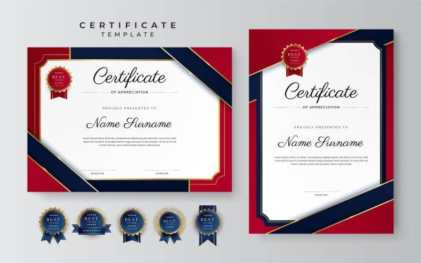 420+ Elegant Certificate Template For Excellence Achievement On Red ...