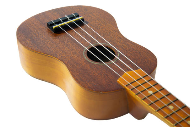 istock The old brown ukulele on the white background 1391548751