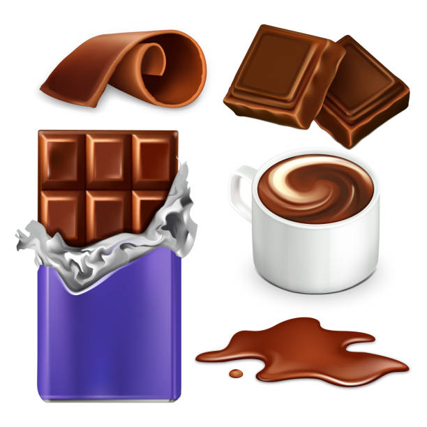 istock Chocolate Dessert Sweet Food And Drink Set Vector 1391551017