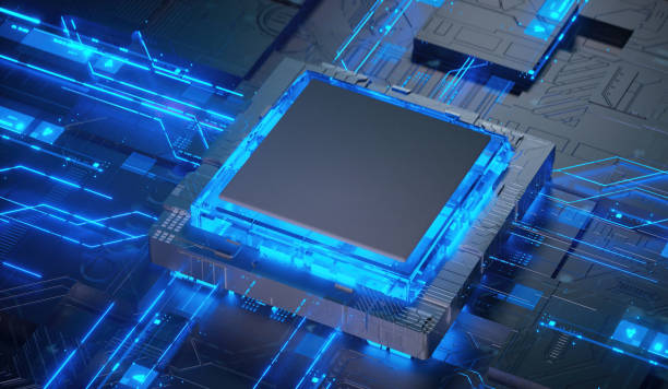 istock 3D rendering of cyberpunk AI. Circuit board. Technology background. Central Computer Processors CPU and GPU concept. Motherboard digital chip. Tech science background. 1391552032