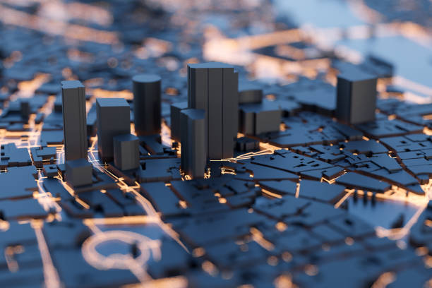 istock 3D Techno smart city. 5G and urban technology. 3D rendering. 1391553078
