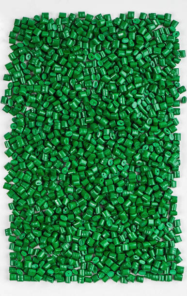 Polymeric dye. Plastic pellets. Colorant for plastics. Pigment in the granules. stock photo