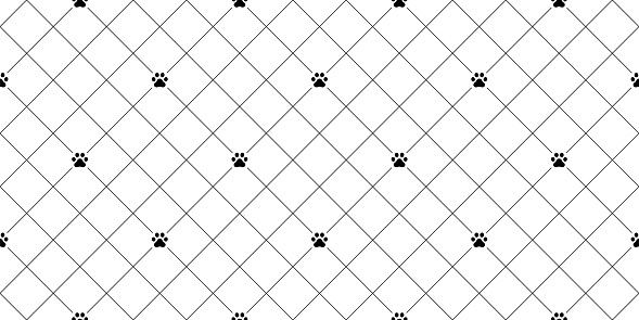 dog paw seamless pattern footprint checked french bulldog vector puppy pet breed cartoon doodle repeat wallpaper tile background illustration design isolated