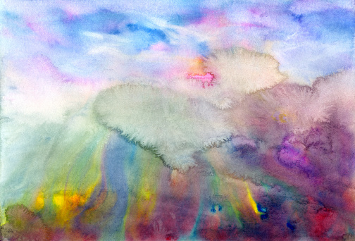 abstract landscape in watercolor