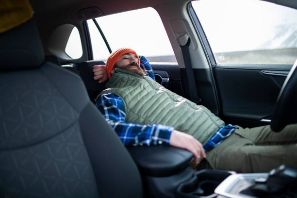 During a strenuous car journey, the bearded man took a break. ISL