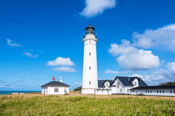 View to the lighthouse Hirtshals Fyr in Denmark View to the lighthouse Hirtshals Fyr in Denmark. hjorring stock pictures, royalty-free photos & images