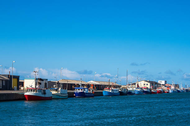 View to the port of Hirtshals in Denmark View to the port of Hirtshals in Denmark. hjorring stock pictures, royalty-free photos & images